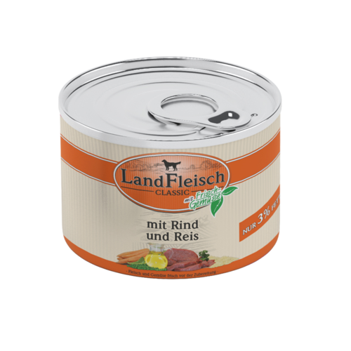 LandFleisch Dog Classic mit Rind, Reis u. Frischgemüse