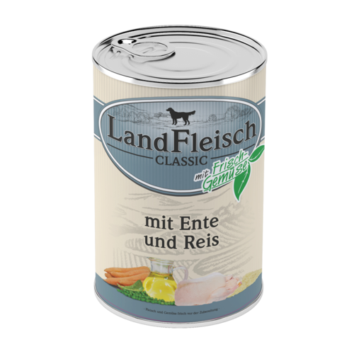 LandFleisch Dog Classic mit Ente, Reis u. Frischgemüse
