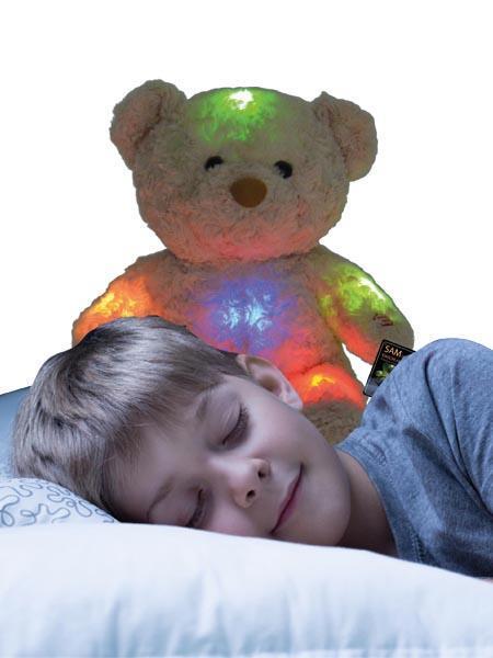 SAM der Einschlafbär Einschlafhilfe Nachtlicht Schlaflicht Teddybär beige 21 cm 