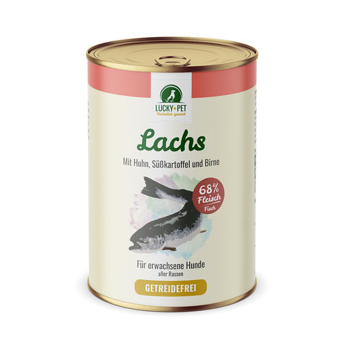 Lucky's Lachs mit Huhn und Süßkartoffel 6x 800g Dose