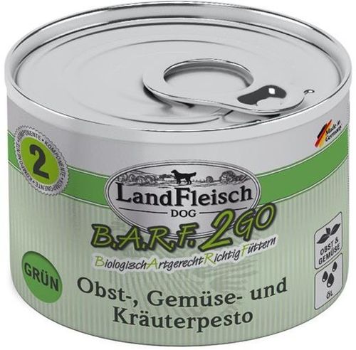 Landfleisch Dog BARF2GO Pesto Grün 200g