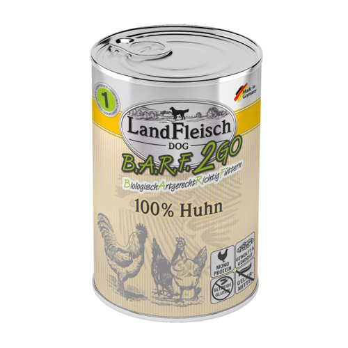 LandFleisch Dog  B.A.R.F.2GO 100 % vom Huhn 400g