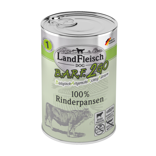 LandFleisch Dog B.A.R.F.2GO 100 % aus Rinderpansen 400g